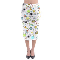 Space Pattern Midi Pencil Skirt by Valentinaart