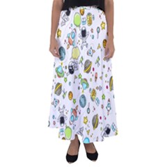 Space Pattern Flared Maxi Skirt by Valentinaart