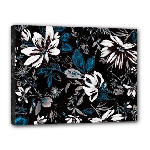 Floral Pattern Canvas 16  X 12  by Valentinaart