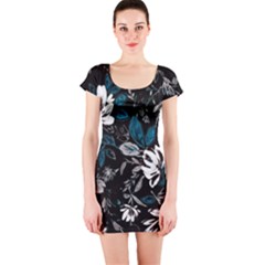 Floral Pattern Short Sleeve Bodycon Dress