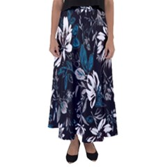 Floral Pattern Flared Maxi Skirt