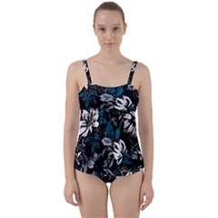 Floral Pattern Twist Front Tankini Set by Valentinaart