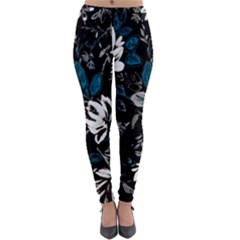 Floral Pattern Lightweight Velour Leggings