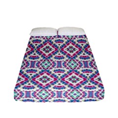 Colorful Folk Pattern Fitted Sheet (full/ Double Size) by dflcprints