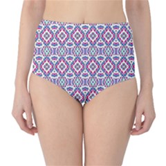 Colorful Folk Pattern Classic High-waist Bikini Bottoms by dflcprints