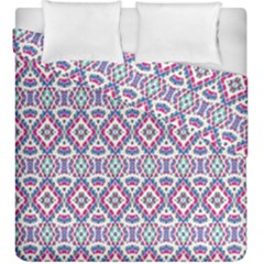 Colorful Folk Pattern Duvet Cover Double Side (king Size) by dflcprints