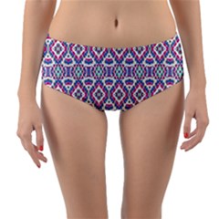 Colorful Folk Pattern Reversible Mid-waist Bikini Bottoms by dflcprints