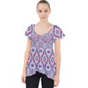 Colorful Folk Pattern Lace Front Dolly Top View1