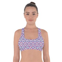 Colorful Folk Pattern Cross Back Sports Bra by dflcprints