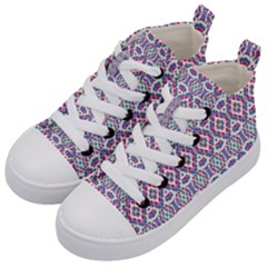 Colorful Folk Pattern Kid s Mid-top Canvas Sneakers by dflcprints