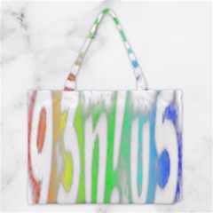 Genius Funny Typography Bright Rainbow Colors Medium Tote Bag by yoursparklingshop