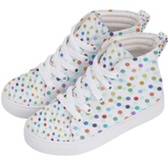 Dotted Pattern Background Brown Kid s Hi-top Skate Sneakers by Modern2018