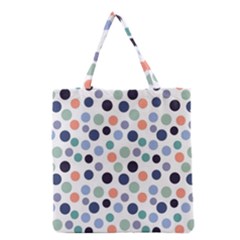 Dotted Pattern Background Blue Grocery Tote Bag by Modern2018