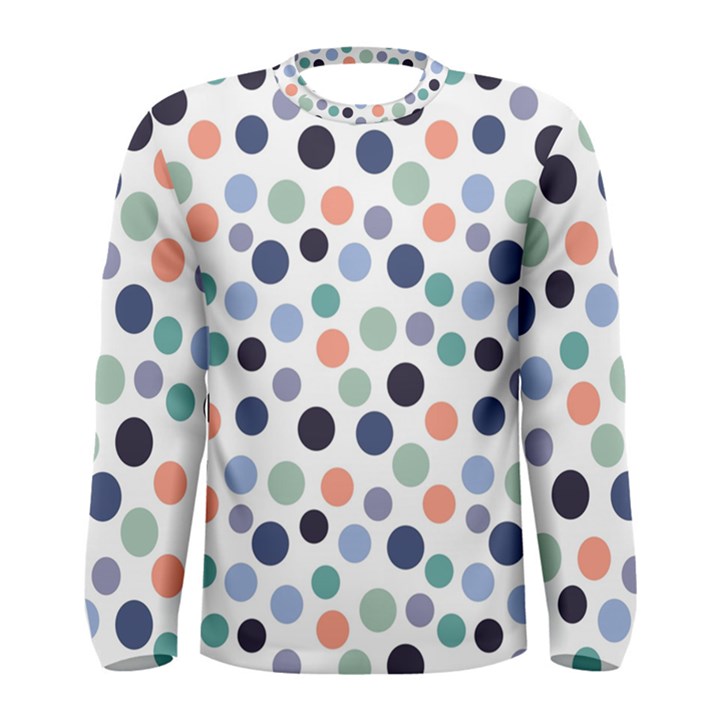 Dotted Pattern Background Blue Men s Long Sleeve Tee