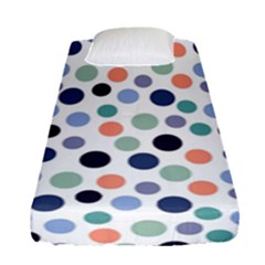 Dotted Pattern Background Blue Fitted Sheet (single Size) by Modern2018