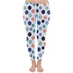 Dotted Pattern Background Blue Classic Winter Leggings