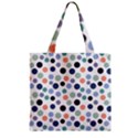 Dotted Pattern Background Blue Zipper Grocery Tote Bag View1