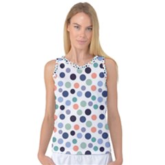 Dotted Pattern Background Blue Women s Basketball Tank Top by Modern2018