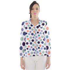 Dotted Pattern Background Blue Wind Breaker (women) by Modern2018