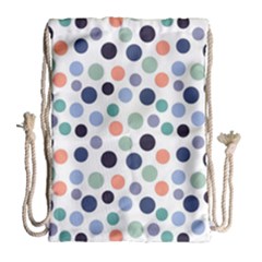 Dotted Pattern Background Blue Drawstring Bag (large) by Modern2018