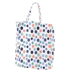 Dotted Pattern Background Blue Giant Grocery Zipper Tote by Modern2018