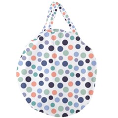 Dotted Pattern Background Blue Giant Round Zipper Tote by Modern2018