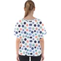 Dotted Pattern Background Blue V-Neck Dolman Drape Top View2