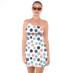 Dotted Pattern Background Blue One Soulder Bodycon Dress by Modern2018