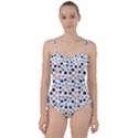 Dotted Pattern Background Blue Sweetheart Tankini Set View1