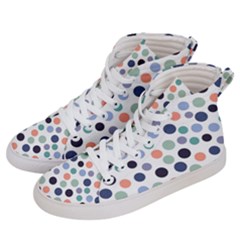 Dotted Pattern Background Blue Women s Hi-top Skate Sneakers by Modern2018