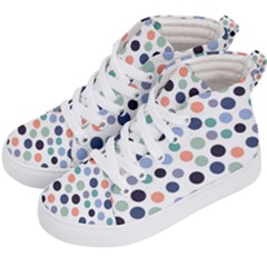 Dotted Pattern Background Blue Kid s Hi-top Skate Sneakers by Modern2018