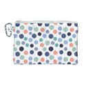 Dotted Pattern Background Blue Canvas Cosmetic Bag (Large) View1