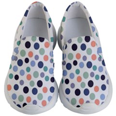 Dotted Pattern Background Blue Kid s Lightweight Slip Ons by Modern2018