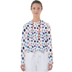 Dotted Pattern Background Blue Women s Slouchy Sweat