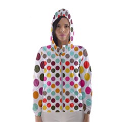 Dotted Pattern Background Hooded Wind Breaker (women)