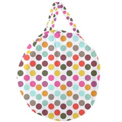 Dotted Pattern Background Giant Round Zipper Tote by Modern2018