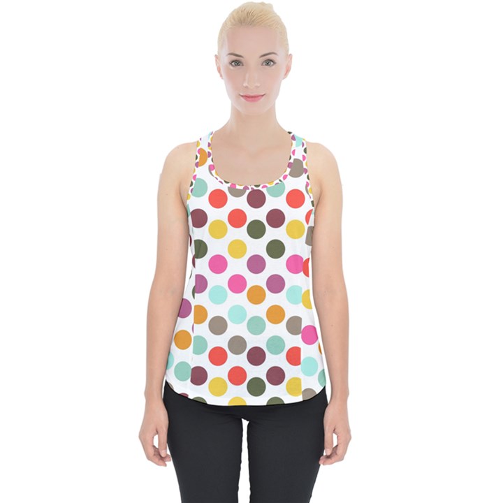 Dotted Pattern Background Piece Up Tank Top