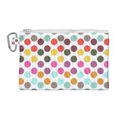 Dotted Pattern Background Canvas Cosmetic Bag (large) by Modern2018