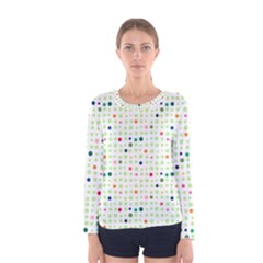 Dotted Pattern Background Full Colour Women s Long Sleeve Tee