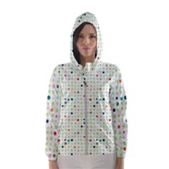 Dotted Pattern Background Full Colour Hooded Wind Breaker (women)