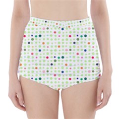 Dotted Pattern Background Full Colour High-waisted Bikini Bottoms by Modern2018