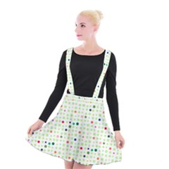 Dotted Pattern Background Full Colour Suspender Skater Skirt by Modern2018