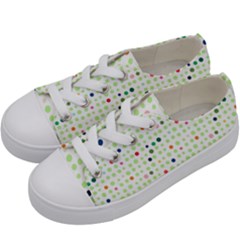 Dotted Pattern Background Full Colour Kids  Low Top Canvas Sneakers by Modern2018