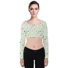 Dotted Pattern Background Full Colour Velvet Crop Top