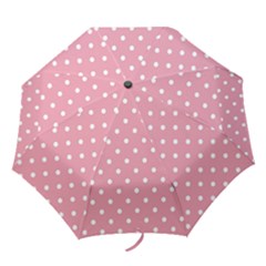 Pink Polka Dot Background Folding Umbrellas by Modern2018