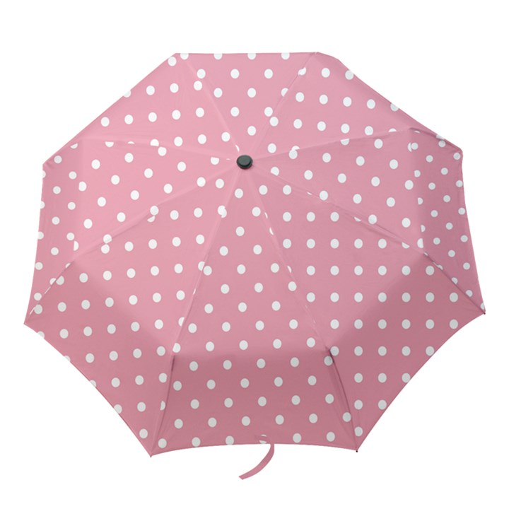 Pink Polka Dot Background Folding Umbrellas