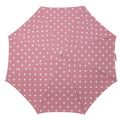 Pink Polka Dot Background Straight Umbrellas by Modern2018