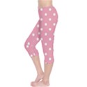 Pink Polka Dot Background Capri Leggings  View3