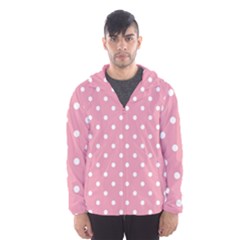 Pink Polka Dot Background Hooded Wind Breaker (men)