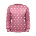 Pink Polka Dot Background Women s Sweatshirt View1